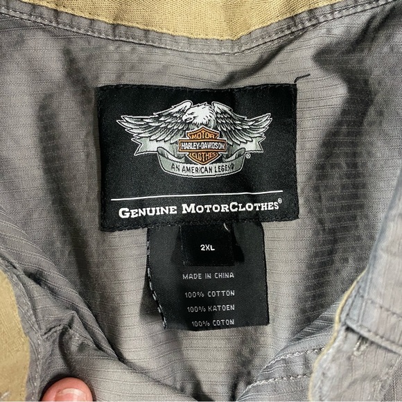 HARLEY DAVIDSON Short Sleeve Collar Button Down Shirt Men’s Size 2XL Biker - Picture 6 of 6